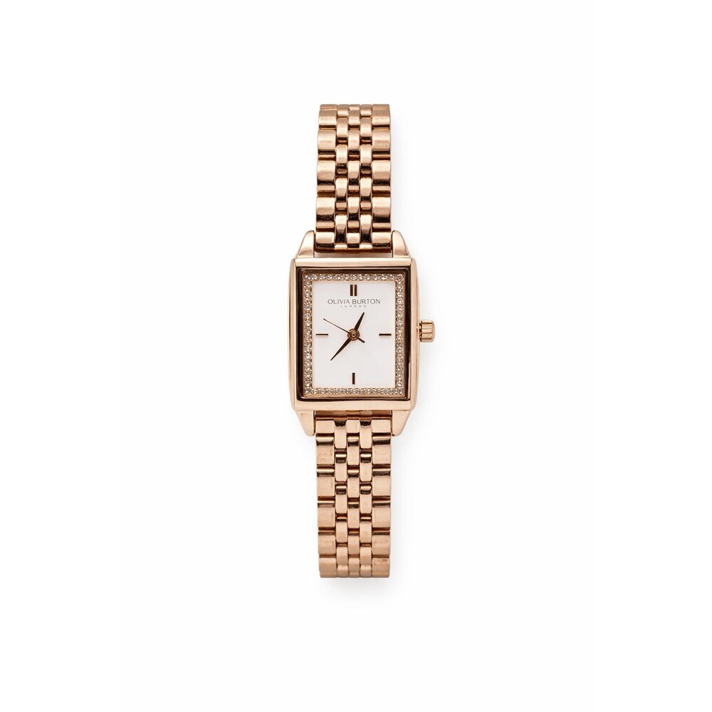 Olivia Burton Rectangular Women's Carnation Gold Quartz Watch 25.5mm